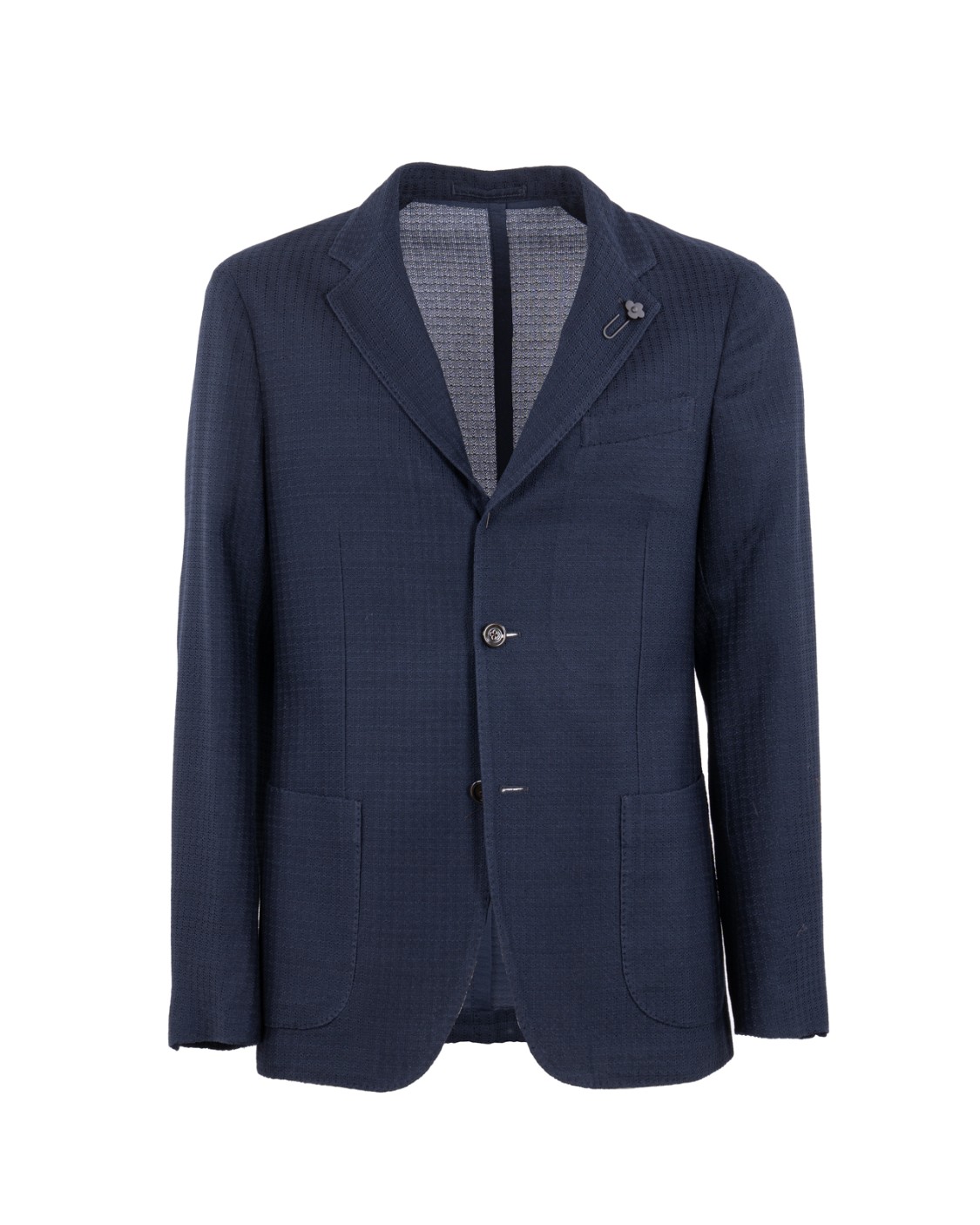 shop LARDINI  Giacca: Lardini blazer decostruito.
Blazer monopetto a maniche lunghe.
Scollo a V con revers.
Chiusura con bottoni.
Polsi con bottoni.
Tre tasche sul davanti.
Spilla Fiore sul davanti.
Composizione: 100% cotone; fodera: 52% viscosa, 48% cupro.
Made in Italy.. ESLKJ5E ESJ64040-850 number 1818382